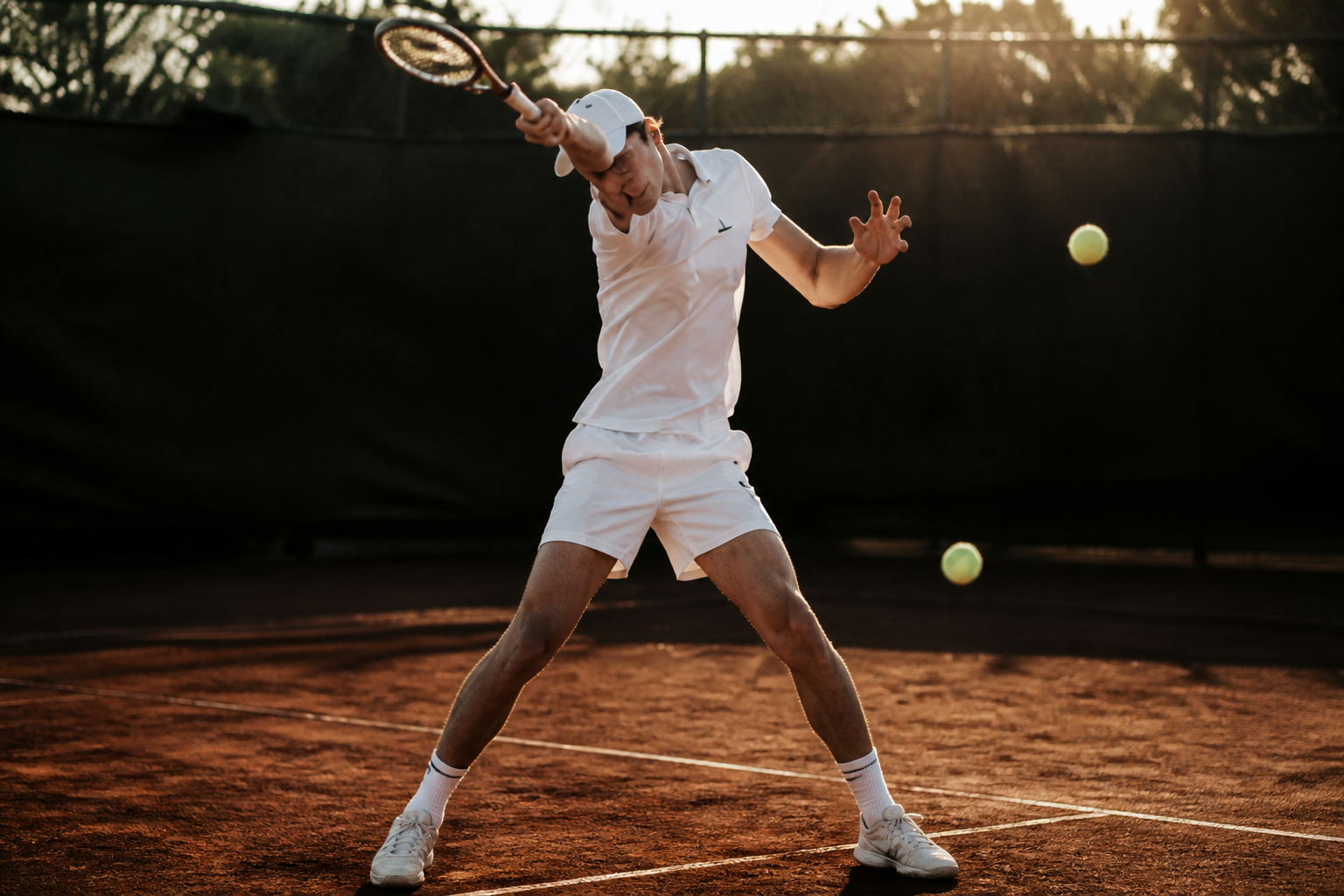 Tennis player in action